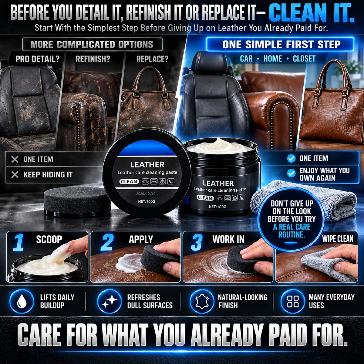 ๐ฅ Limited-time offer ๐ฅ Premium Leather Care Paste-Suitable for all leather goods-8RH7