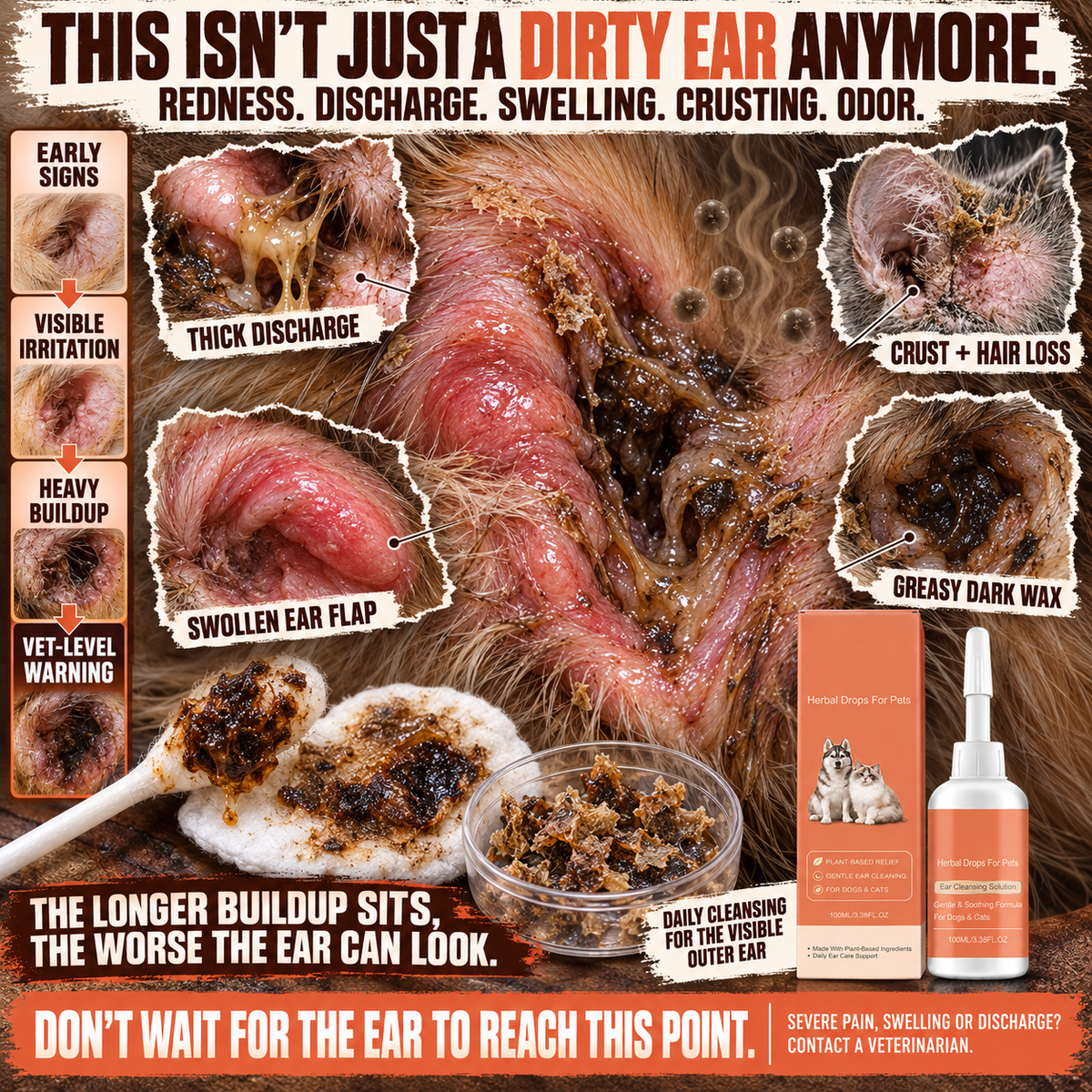 🔥 Limited-time offer 🔥 Herbal Drops For Pet 🐾Constant Ear Scratching? Head Shaking? That Smell? Check Their Ears.-8RH7