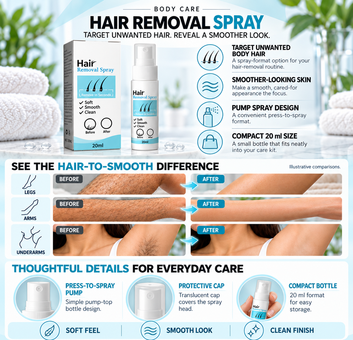 💸 Hair Removal Spray — Another Wax Appointment. Another Bill. Bring Your Routine Home. 🏠
