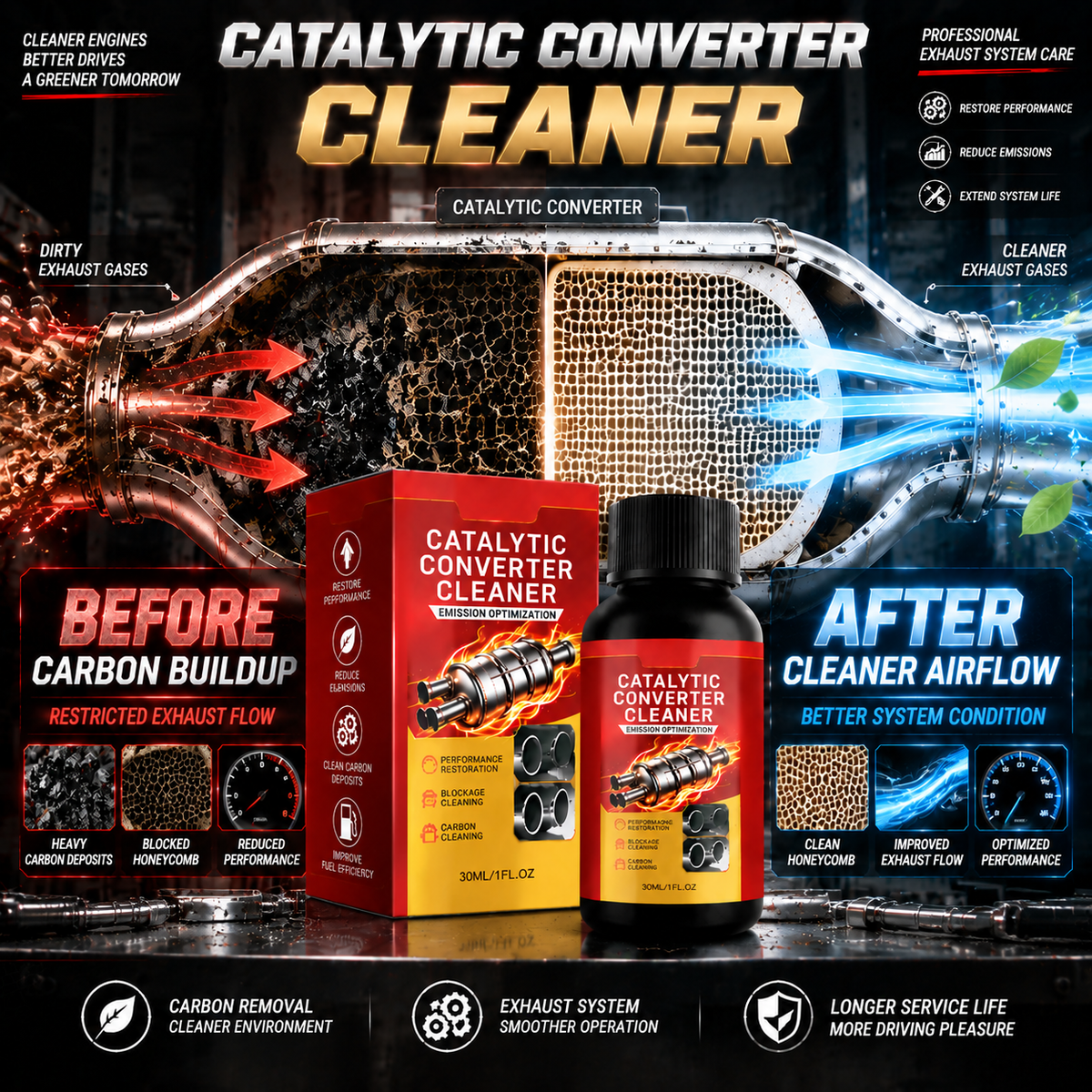 🔥 Stop Overpaying At The Pump🚗Restore Lost MPG & Protect Your Engine With A Professional Catalytic Converter Cleaner-8JX3