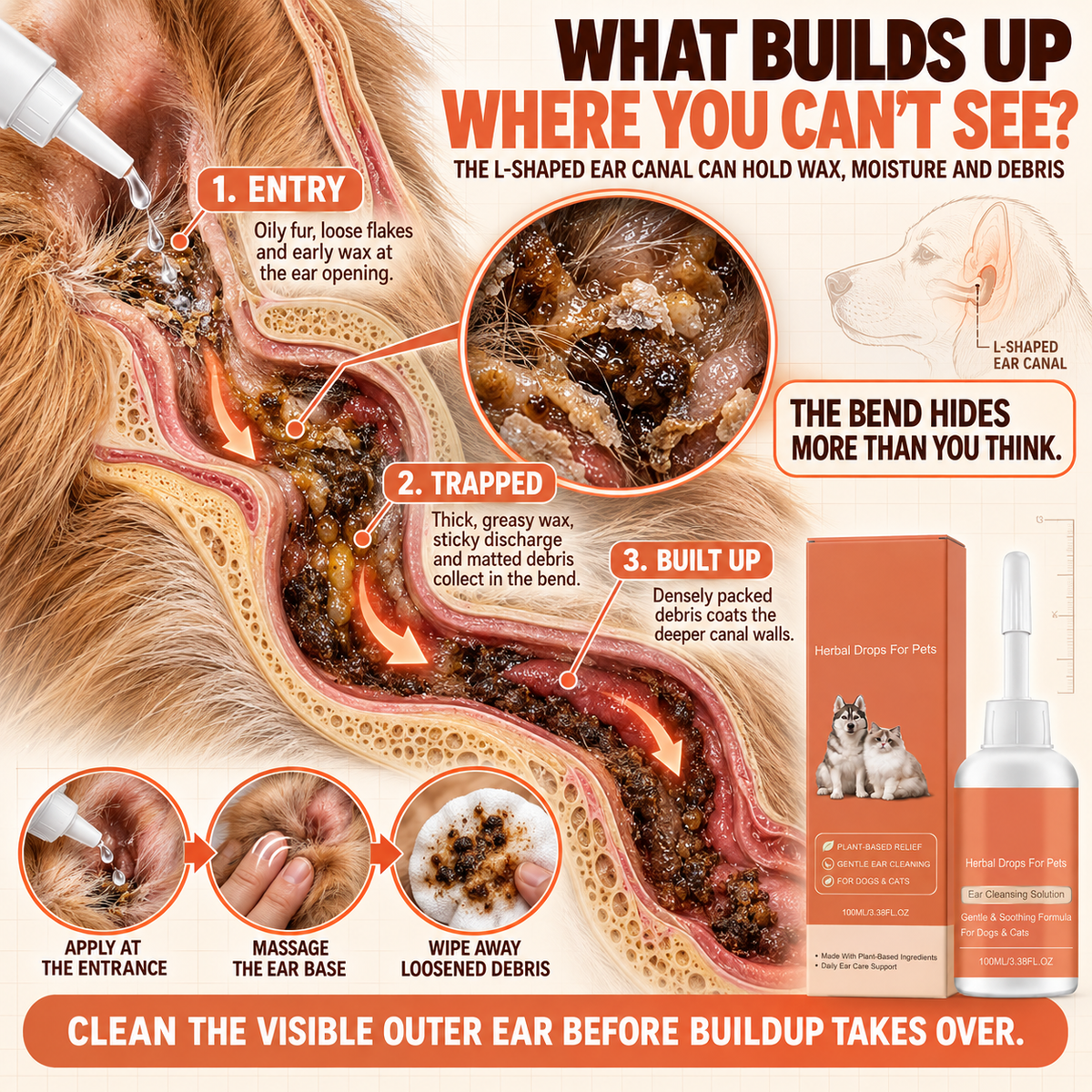 🔥 Limited-time offer 🔥 Herbal Drops For Pet 🐾Constant Ear Scratching? Head Shaking? That Smell? Check Their Ears.-8RH7