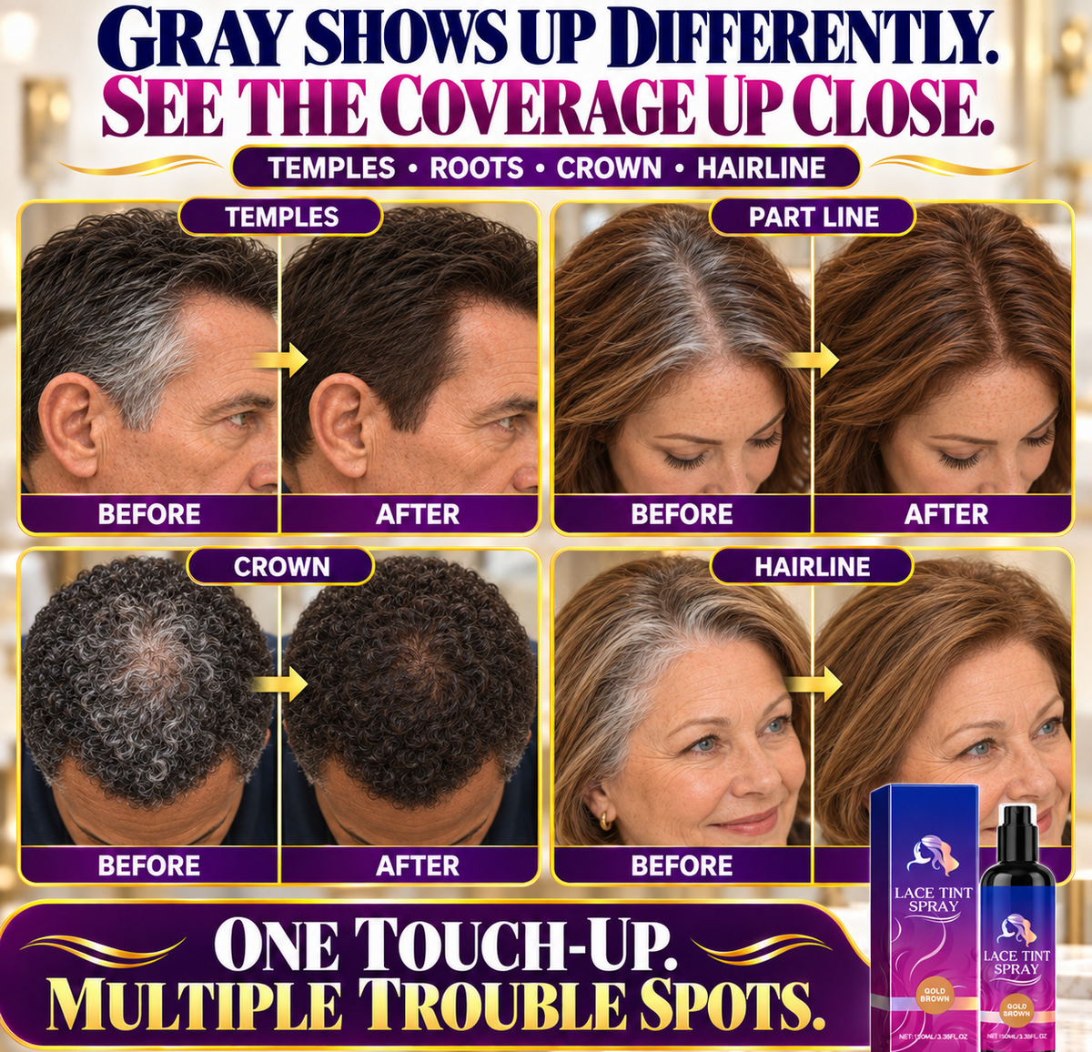 ✨ ShadeRevive  Root Touch-Up Spray - Cover Stubborn Grays, Match Your Hair Color & Look Years Younger!-8CR5