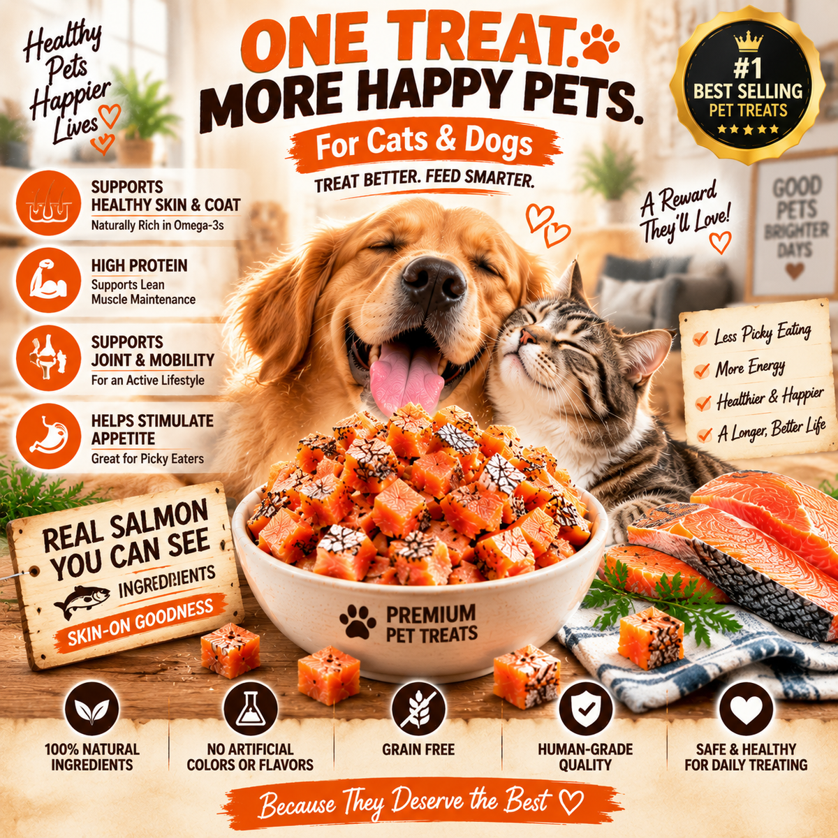 Premium Atlantic Salmon 🐟 Rich in Omega‑3 & Protein for Healthy Skin & Shiny Coats-8RH7