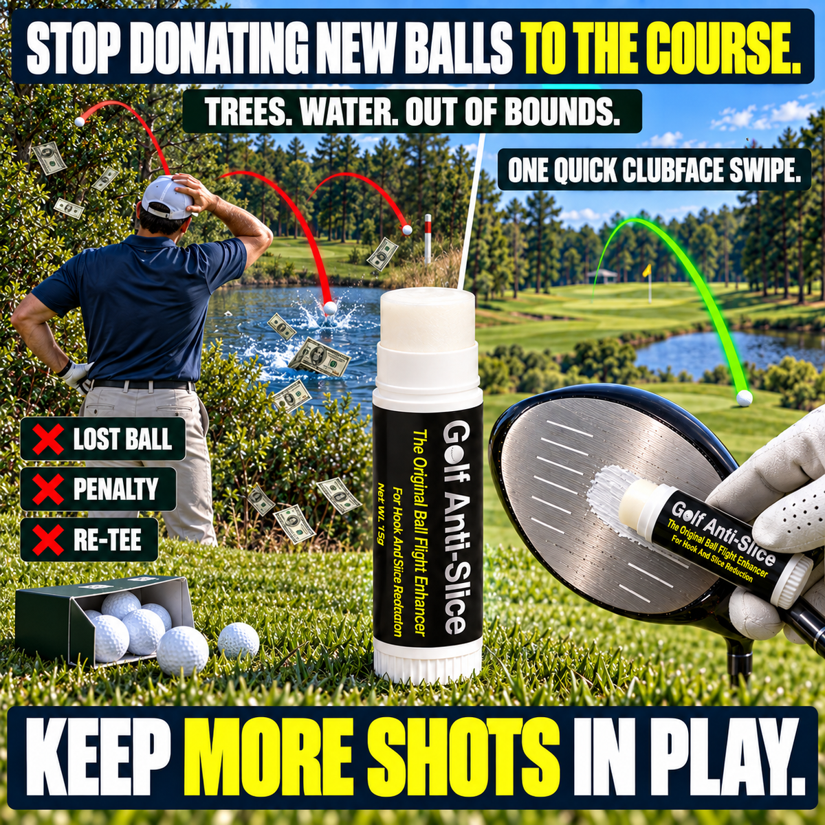 🔥 Anti-Slice Tech Wax 🔥 Simple Solution to Tame Side ⛳ Spin & Hit Straighter Golf Shots-8RH7