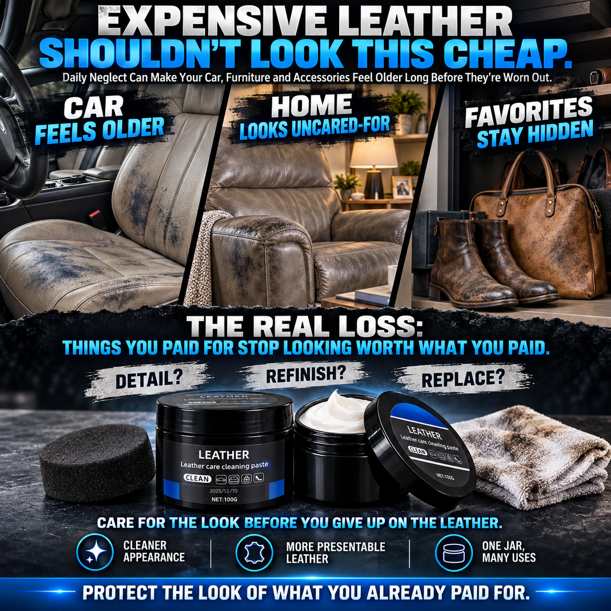 🔥 Limited-time offer 🔥 Premium Leather Care Paste-Suitable for all leather goods-8RH7