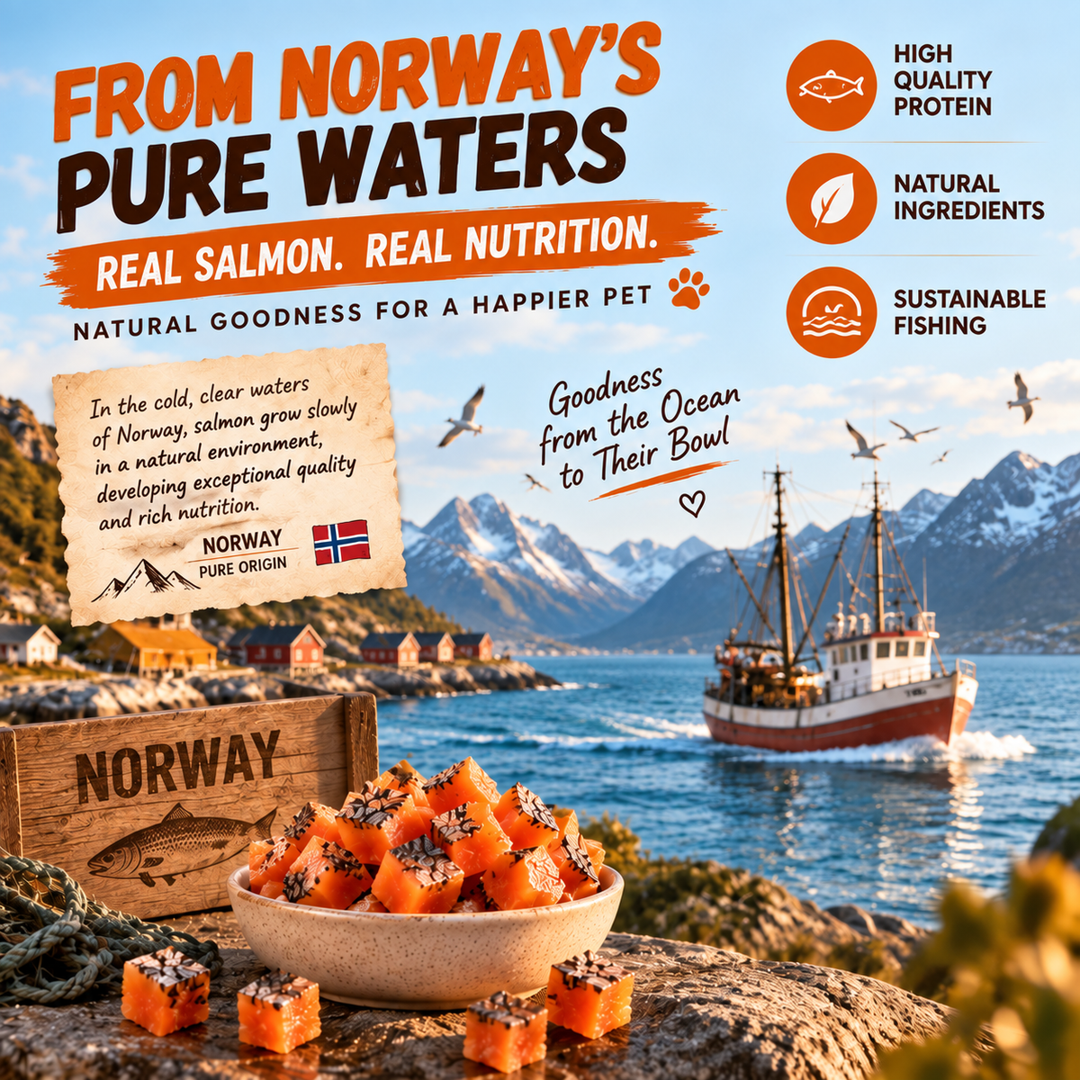 Premium Atlantic Salmon 🐟 Rich in Omega‑3 & Protein for Healthy Skin & Shiny Coats-8RH7