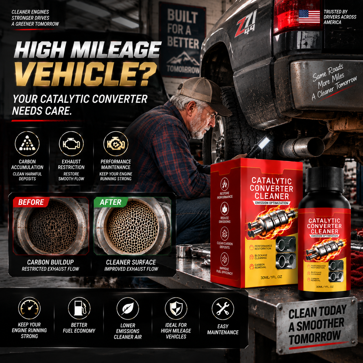 🔥 Stop Overpaying At The Pump🚗Restore Lost MPG & Protect Your Engine With A Professional Catalytic Converter Cleaner-8JX3