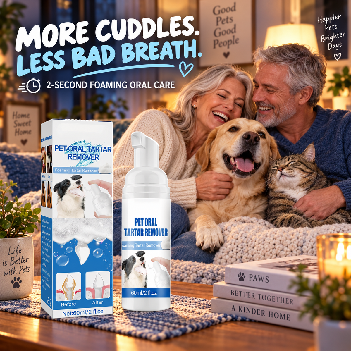 🔥🐾  Dog & Cat Tartar Remover Foam, Fresh BreathOral Care Spray,🦷 Healthy Pet Teeth WithoutBrushing-8RH7