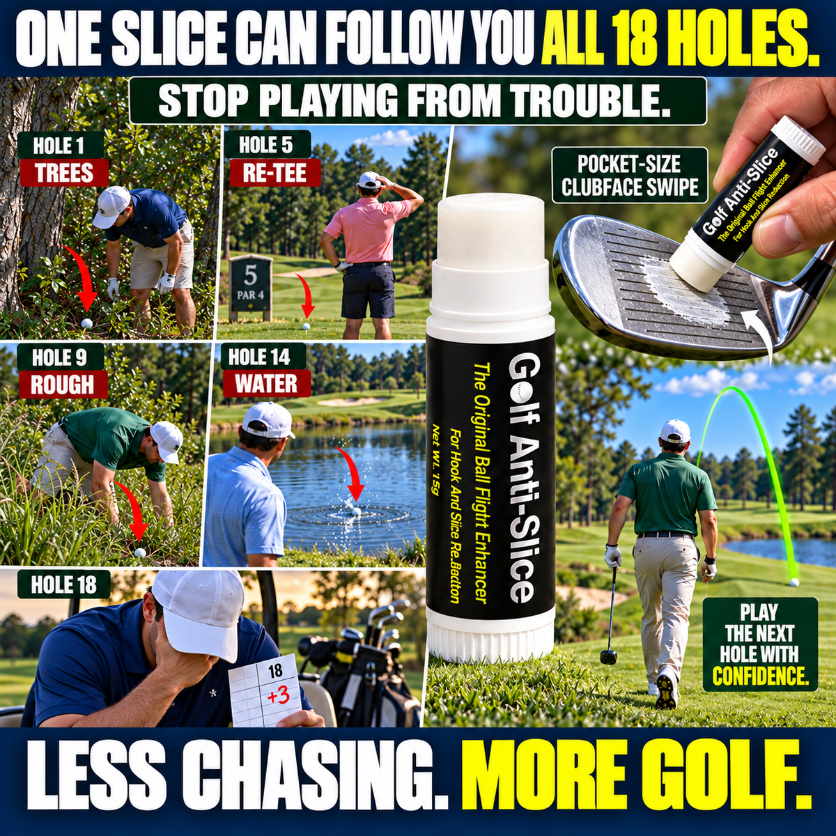 🔥 Anti-Slice Tech Wax 🔥 Simple Solution to Tame Side ⛳ Spin & Hit Straighter Golf Shots-8RH7