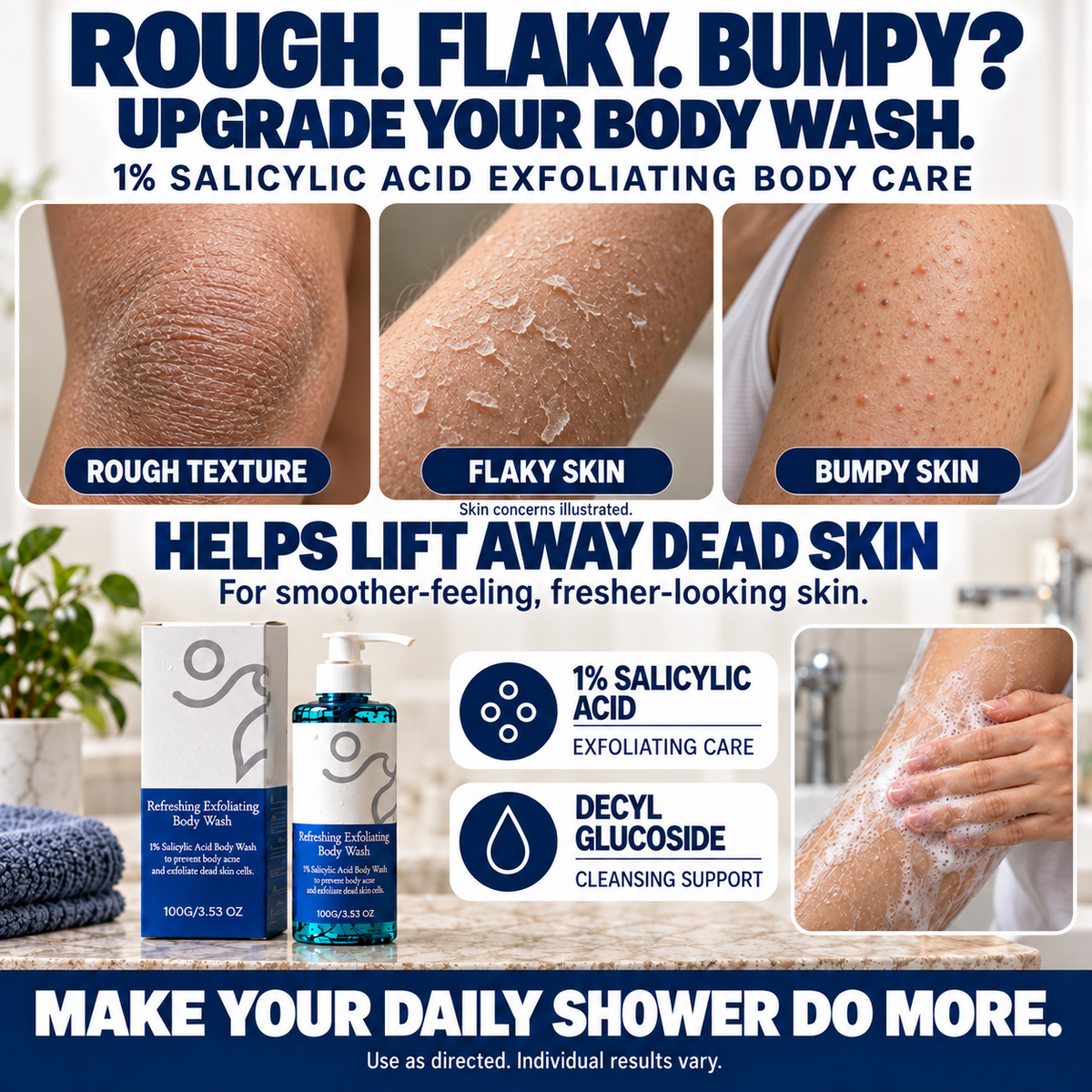 🔥 Flash Sale 🔥 Salicylic Acid Exfoliating Body Wash 🚿 Smoothing for Keratosis Pilaris & Body Acne-8RH7
