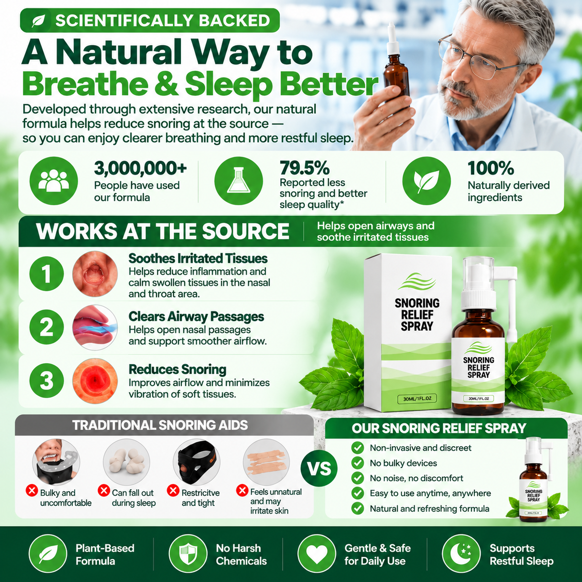 Snoring Relief Spray – 🚨 STOP LETTING LOUD SNORING STEAL YOUR SLEEP — BREATHE MORE COMFORTABLY & WAKE UP REFRESHED 😴