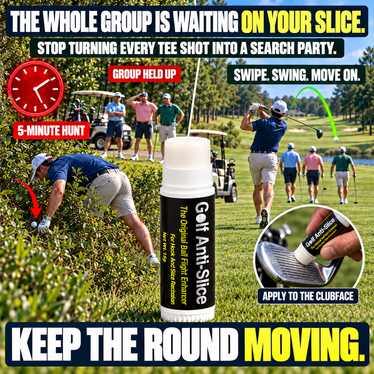 🔥 Anti-Slice Tech Wax 🔥 Simple Solution to Tame Side ⛳ Spin & Hit Straighter Golf Shots-8RH7