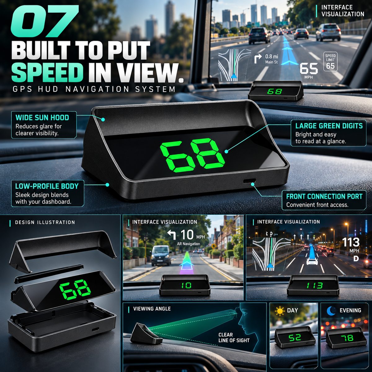 🚨 STOP DRIVING BLIND! ApexDrive  Intelligent GPS HUD – See Your Speed, Direction & Road Alerts Without Taking Your Eyes Off the Road 🚘⚡🛰️-8RH7