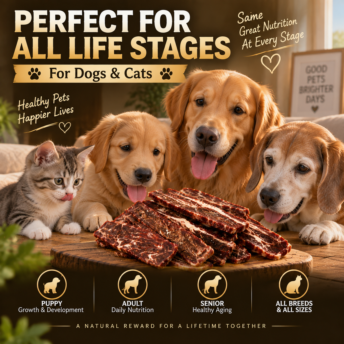 🥩All‑Natural Pet Beef Jerky🐶Supports Muscle, Skin & Coat for Dogs & Cats of All Ages🐱-8JX3