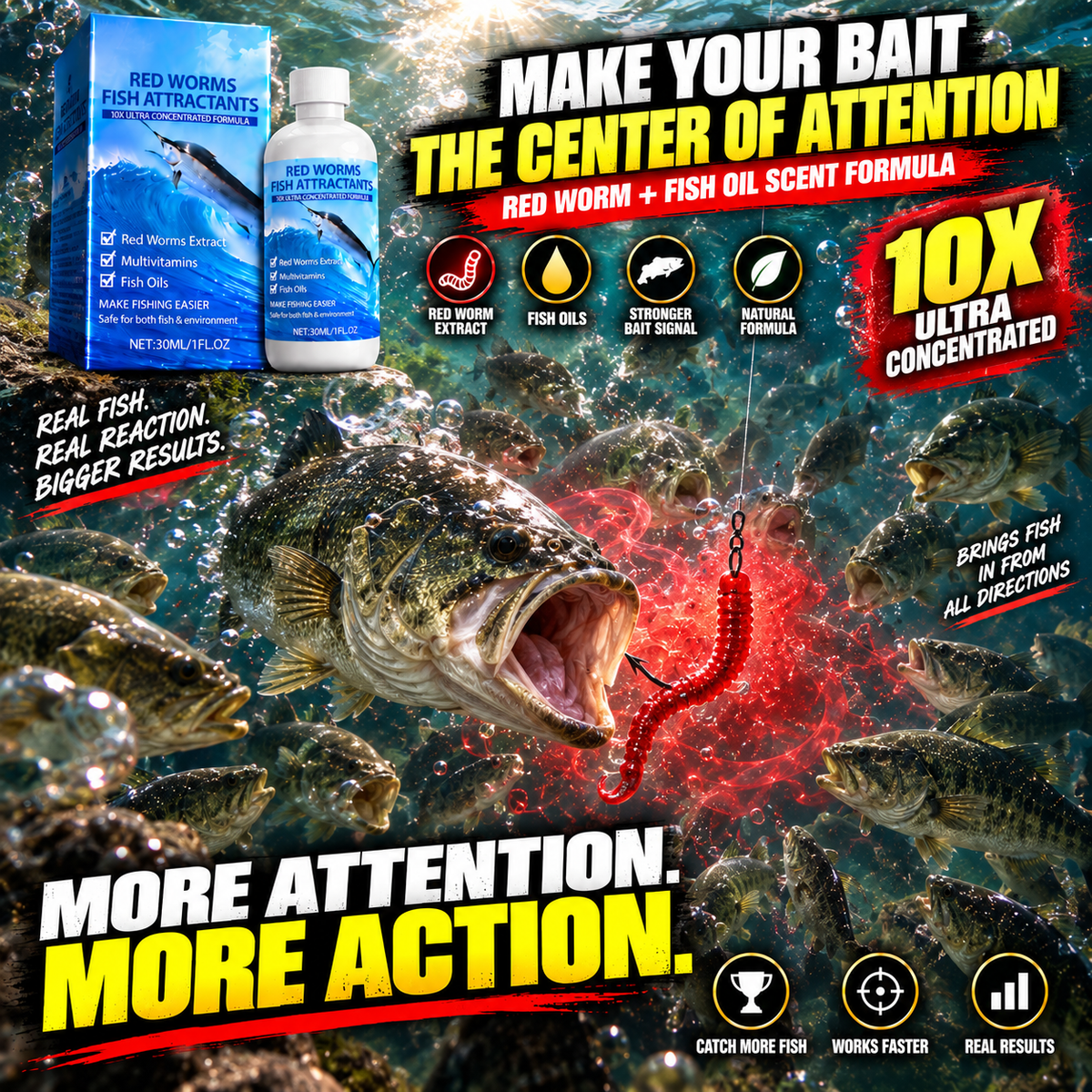 🎣TURN YOUR BAIT INTO A FISH MAGNET🐟10X Predator Signal Technology🌊ONE DROP. MAKE FISH FIND YOUR BAIT-8JX3