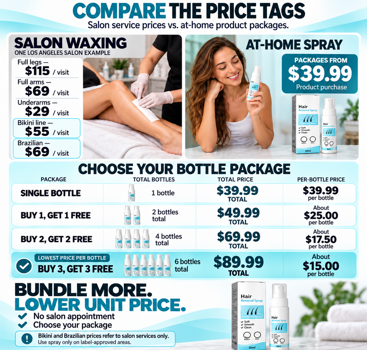 💸 Hair Removal Spray — Another Wax Appointment. Another Bill. Bring Your Routine Home. 🏠