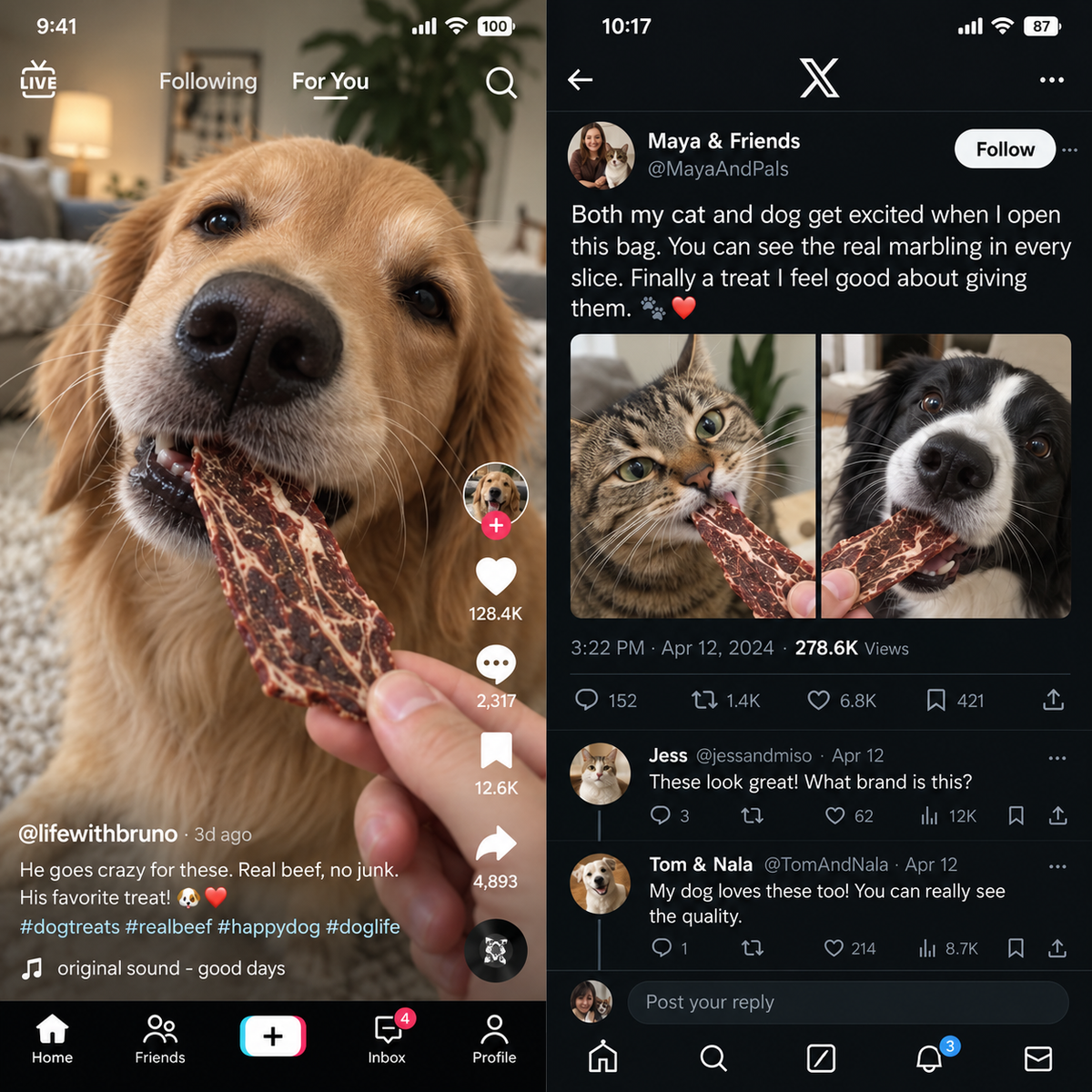 🥩All‑Natural Pet Beef Jerky🐶Supports Muscle, Skin & Coat for Dogs & Cats of All Ages🐱-8JX3