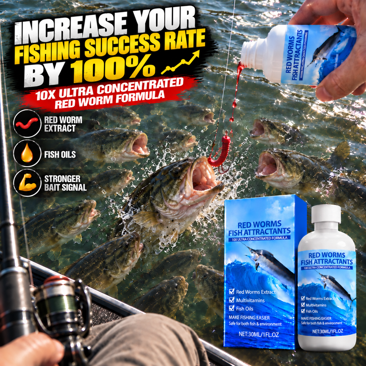 🎣TURN YOUR BAIT INTO A FISH MAGNET🐟10X Predator Signal Technology🌊ONE DROP. MAKE FISH FIND YOUR BAIT-8JX3