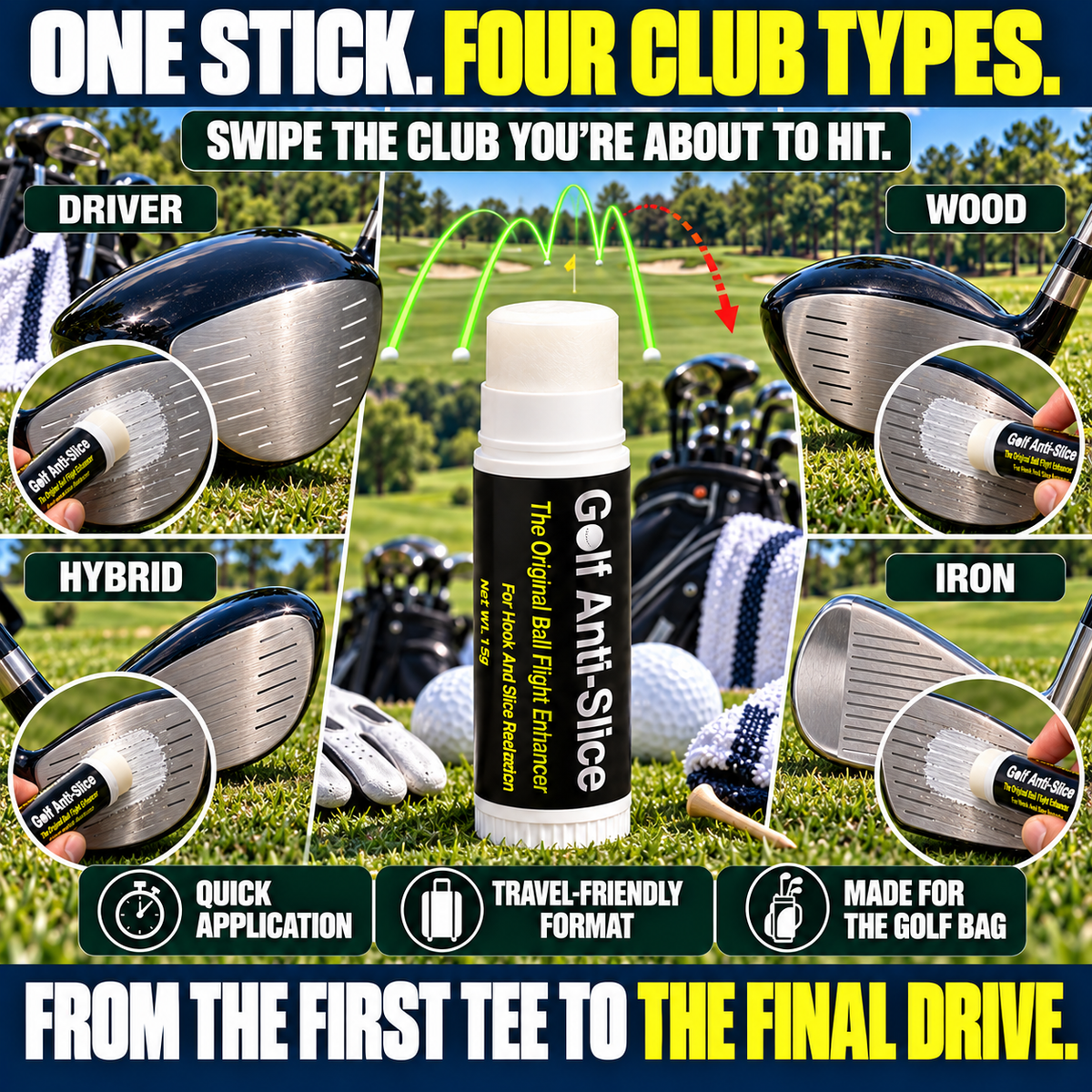 🔥 Anti-Slice Tech Wax 🔥 Simple Solution to Tame Side ⛳ Spin & Hit Straighter Golf Shots-8RH7