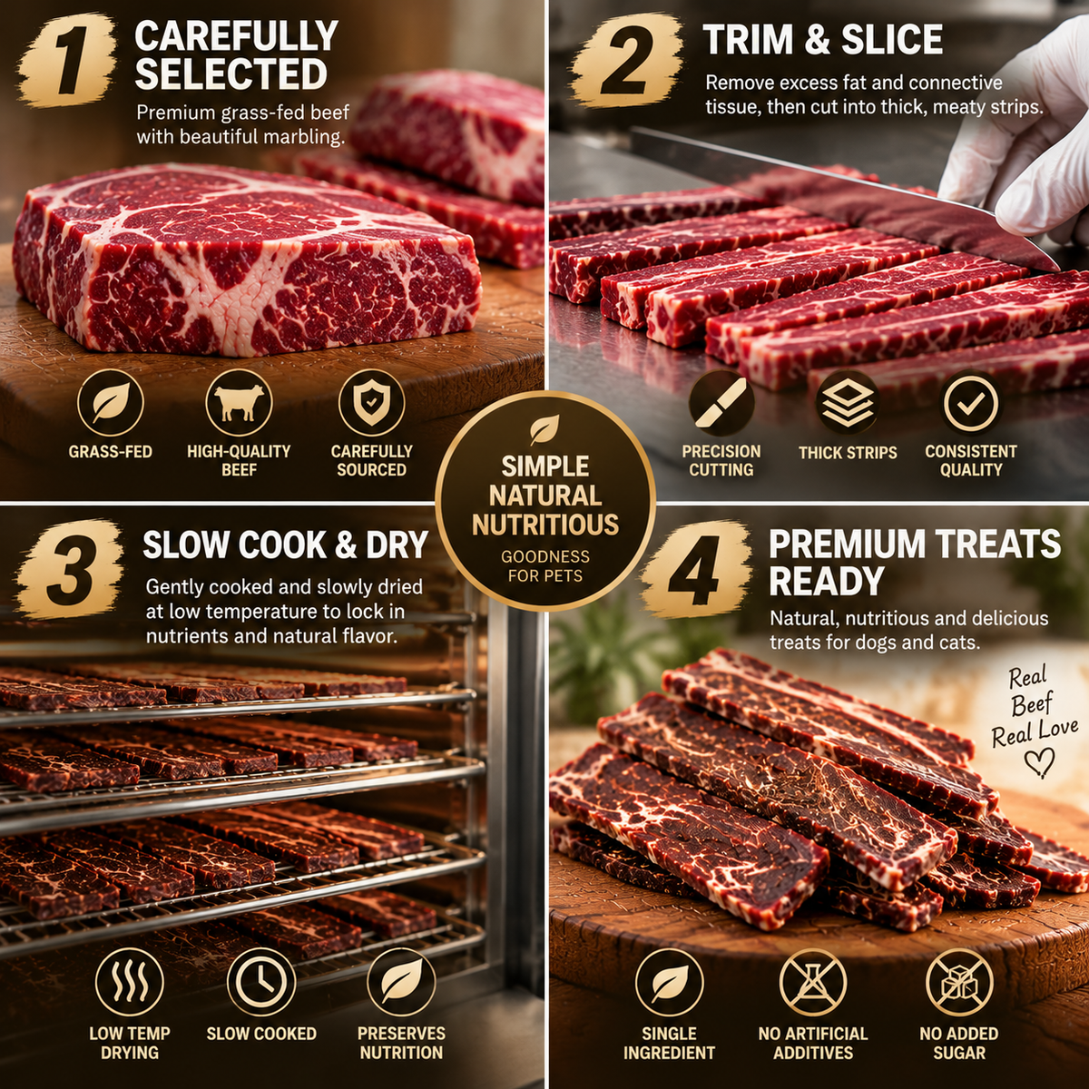 🥩All‑Natural Pet Beef Jerky🐶Supports Muscle, Skin & Coat for Dogs & Cats of All Ages🐱-8JX3