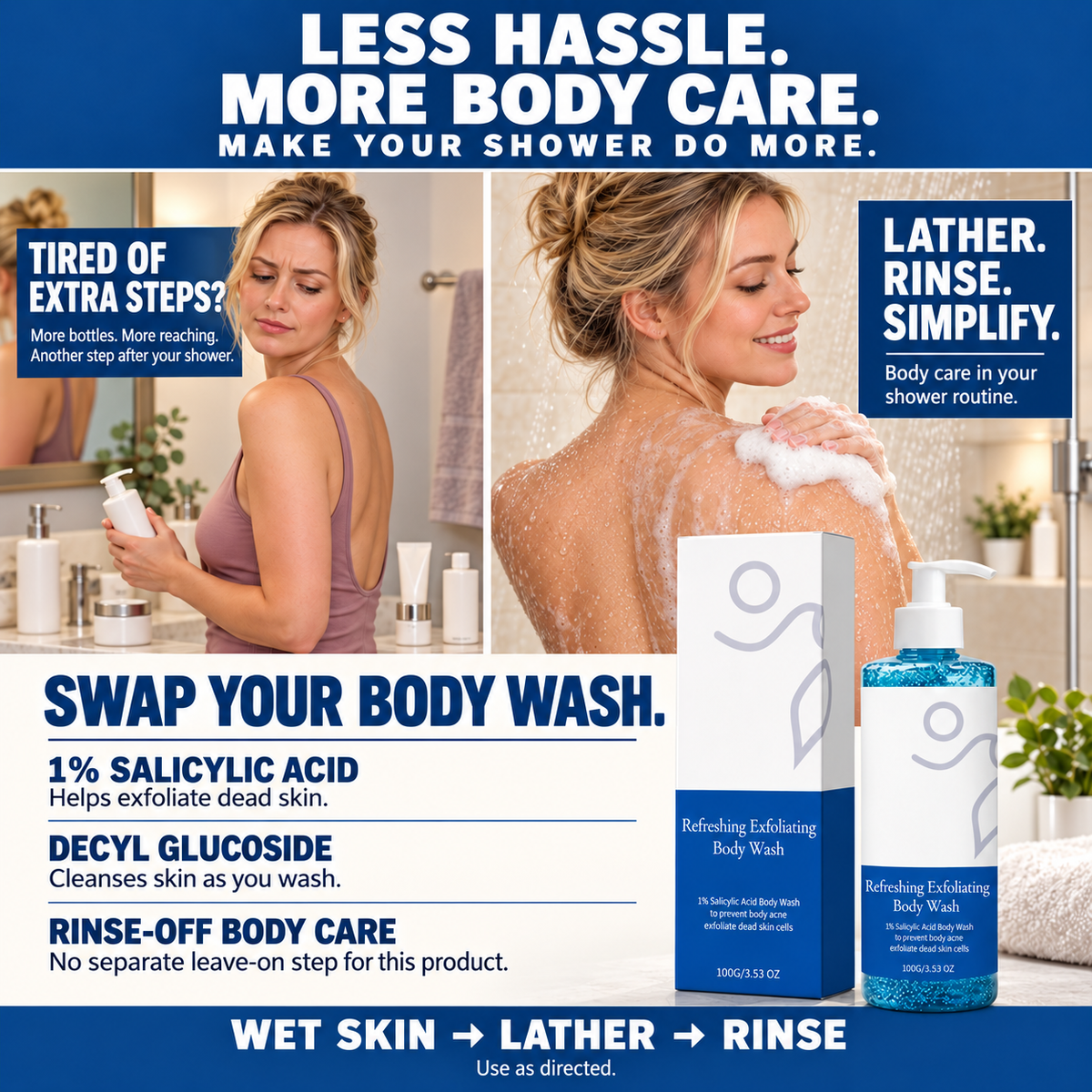 🔥 Flash Sale 🔥 Salicylic Acid Exfoliating Body Wash 🚿 Smoothing for Keratosis Pilaris & Body Acne-8RH7