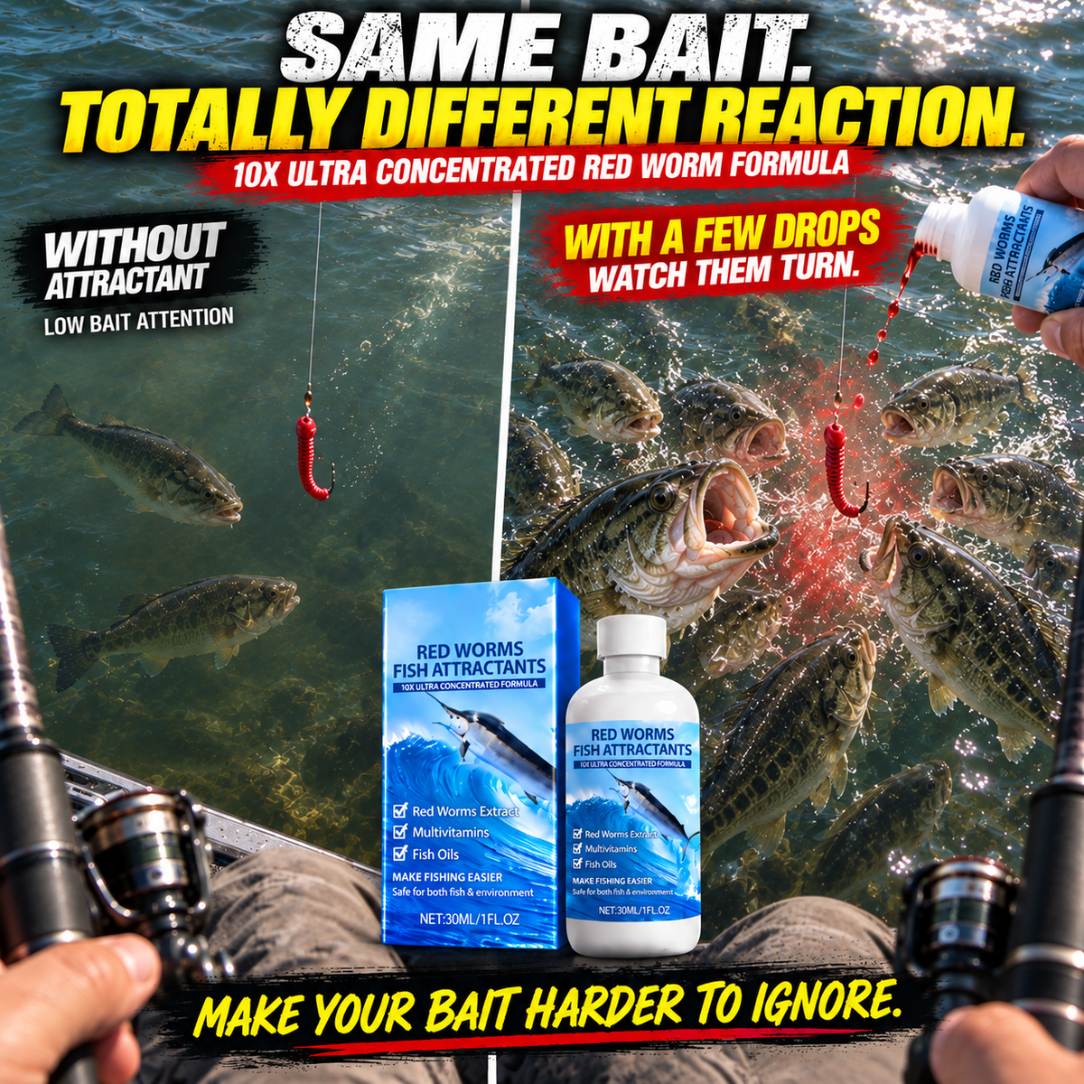 🎣TURN YOUR BAIT INTO A FISH MAGNET🐟10X Predator Signal Technology🌊ONE DROP. MAKE FISH FIND YOUR BAIT-8JX3