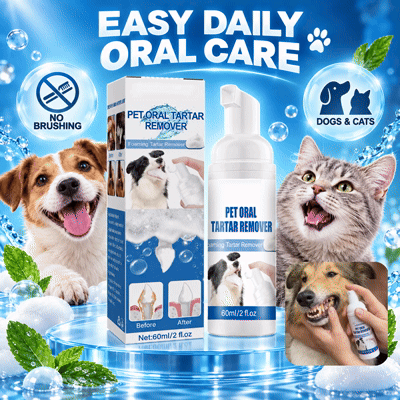 🔥🐾  Dog & Cat Tartar Remover Foam, Fresh BreathOral Care Spray,🦷 Healthy Pet Teeth WithoutBrushing-8RH7